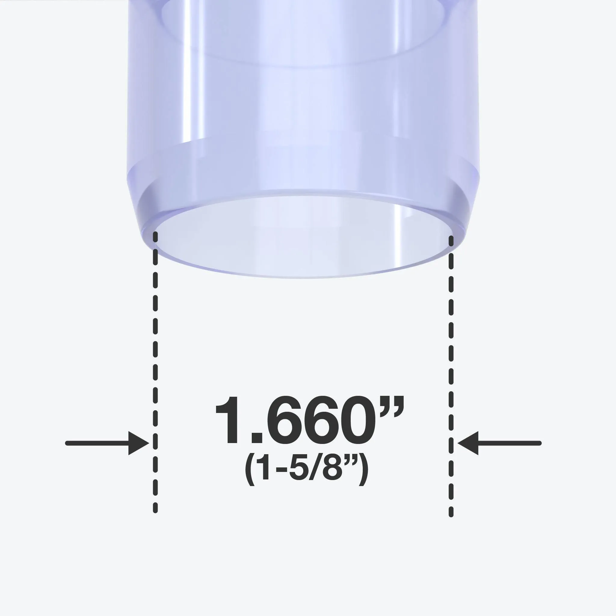 1-1/4 in. Slip Sling PVC Tee, Furniture Grade - Clear