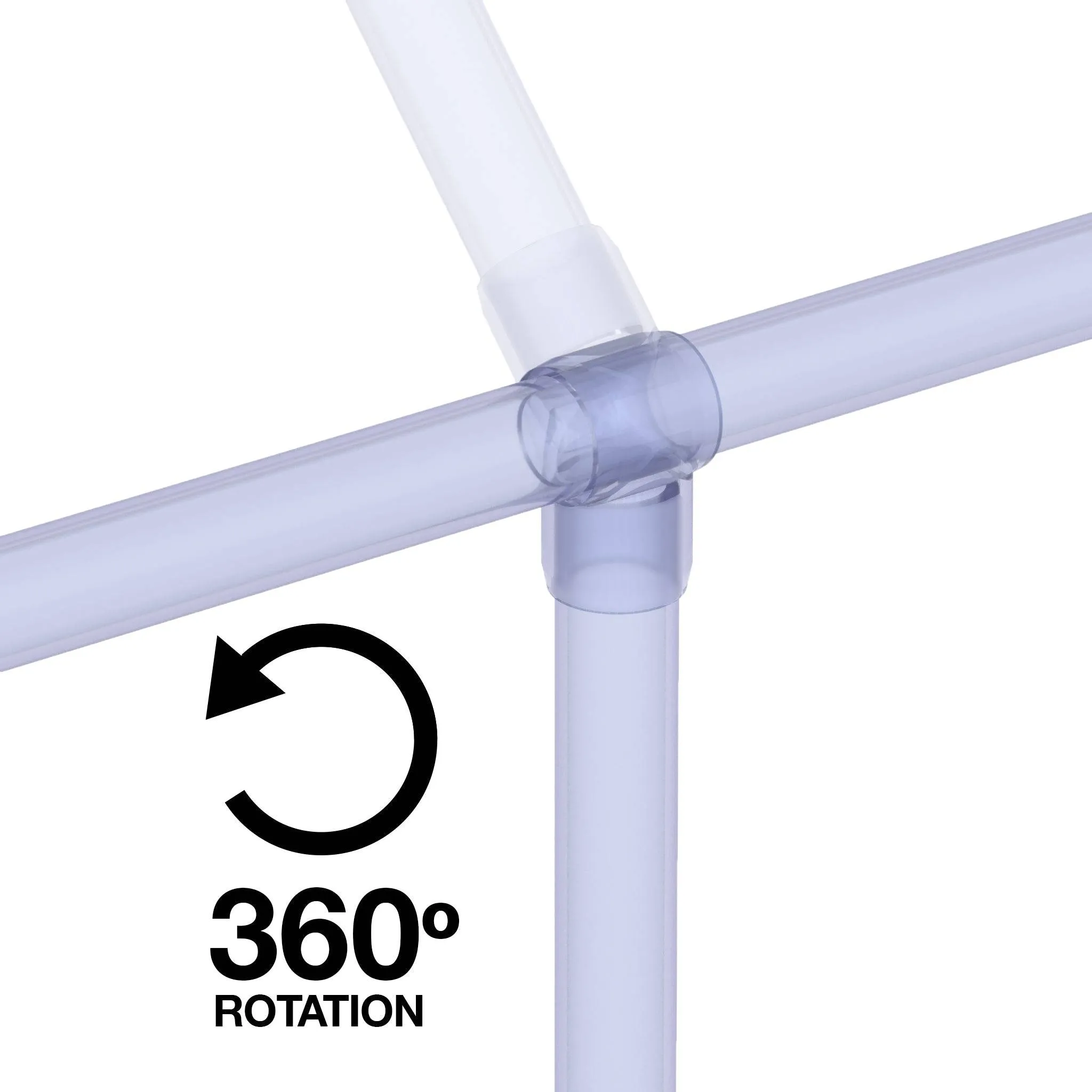1-1/4 in. Slip Sling PVC Tee, Furniture Grade - Clear