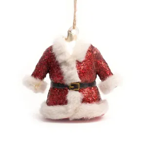 11.5cm Santa Jacket Glass ornament OGS009