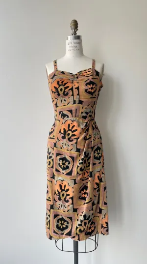 1950s Pacific Batik Dress