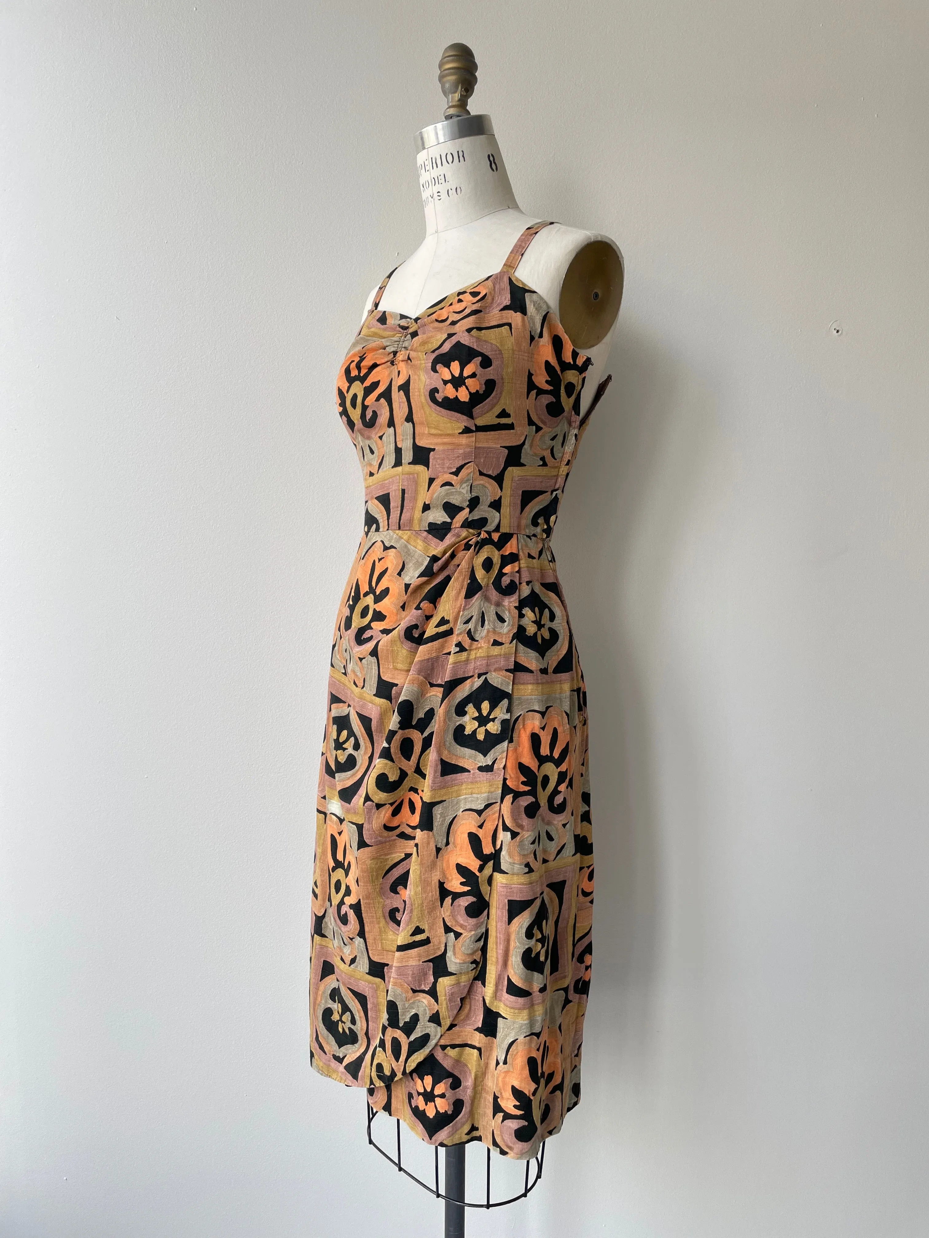 1950s Pacific Batik Dress