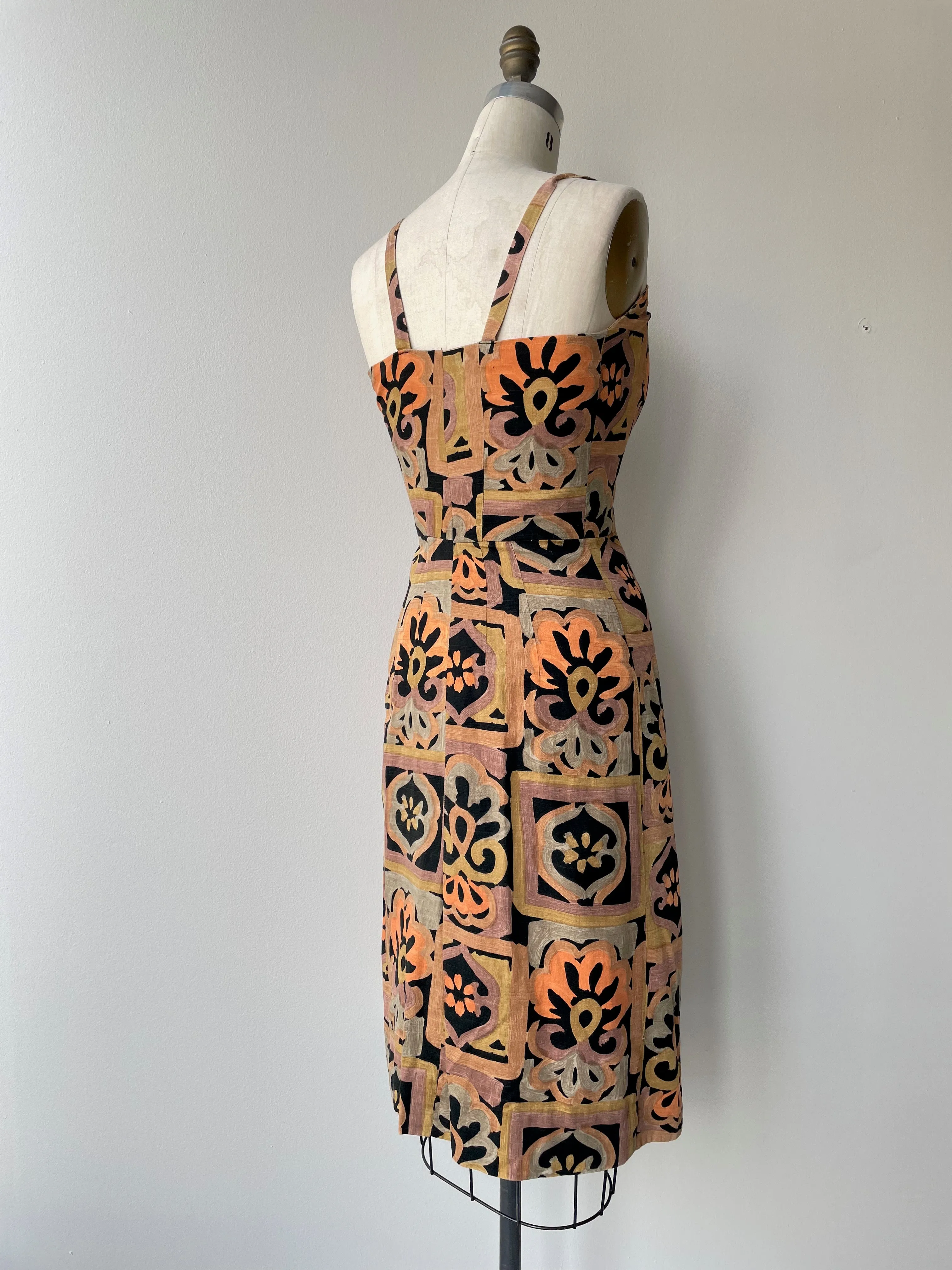 1950s Pacific Batik Dress