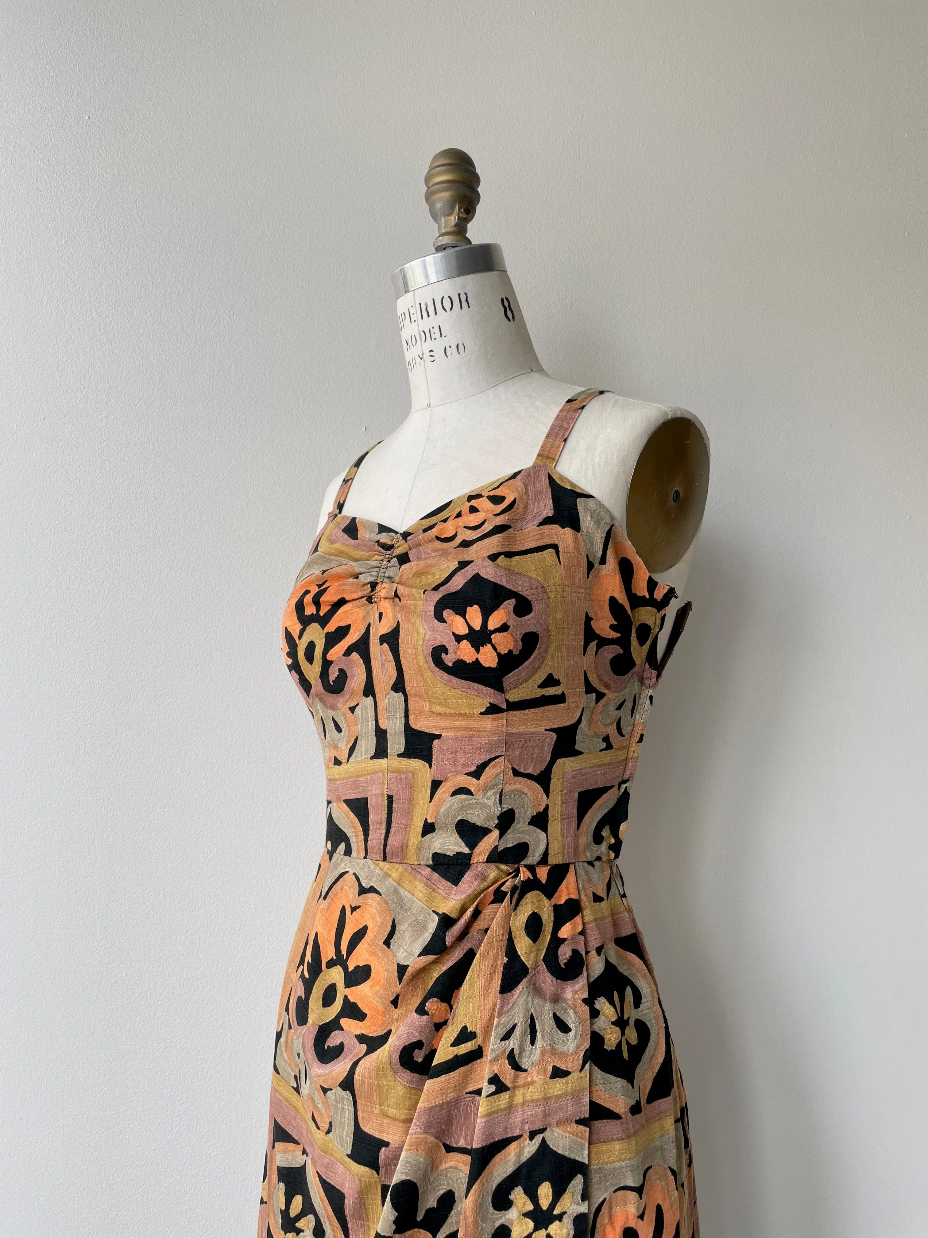 1950s Pacific Batik Dress