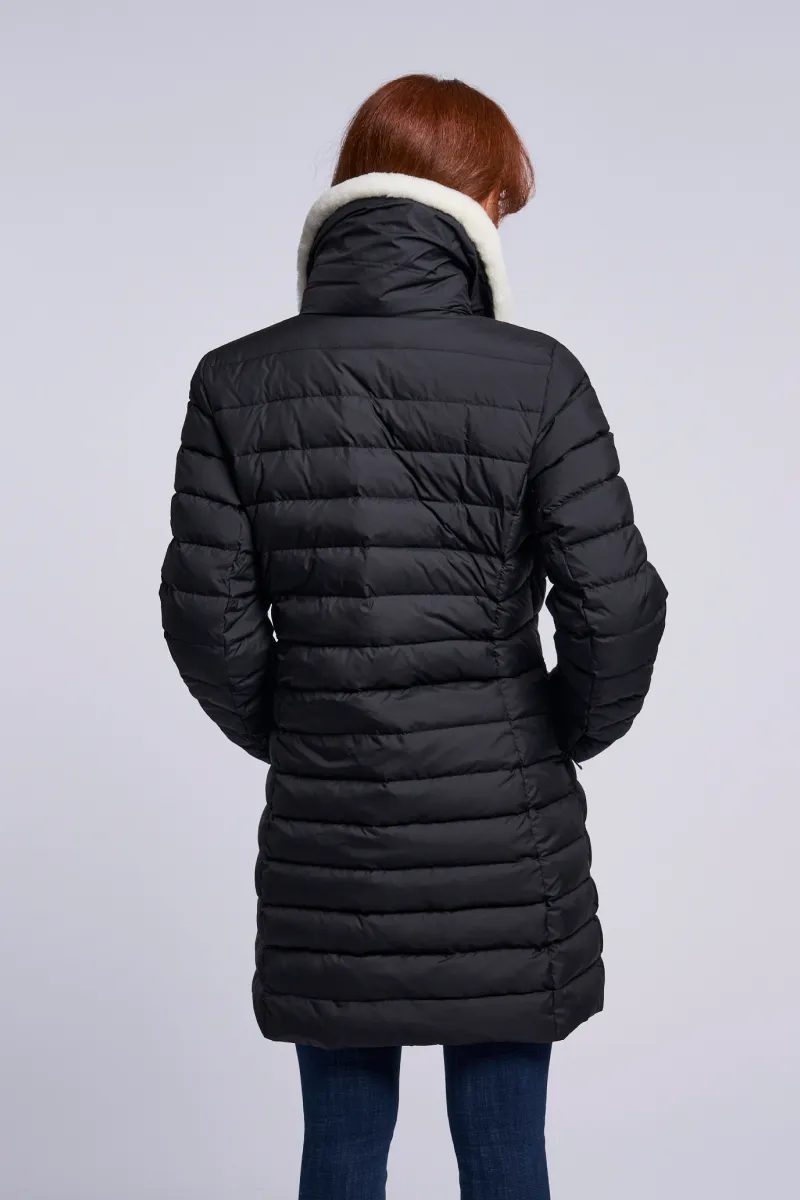 4281 Down coat shearling collar Two color ways  Holiday Special $390.00