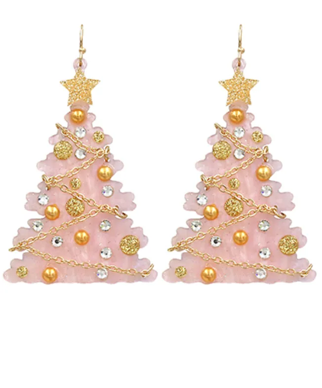 Acrylic Christmas Tree Earrings