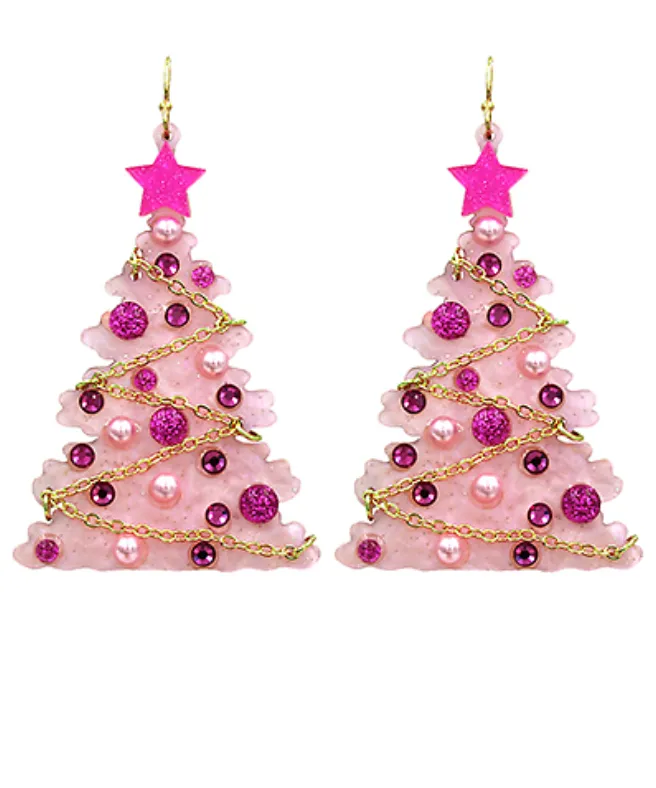 Acrylic Christmas Tree Earrings