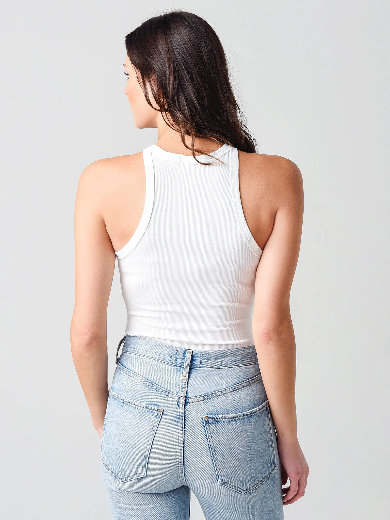 Agolde Women's Rianne High-Neck Racerback Bodysuit