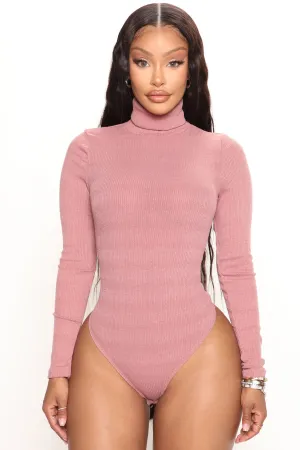 Alanna Turtleneck Bodysuit - Rose