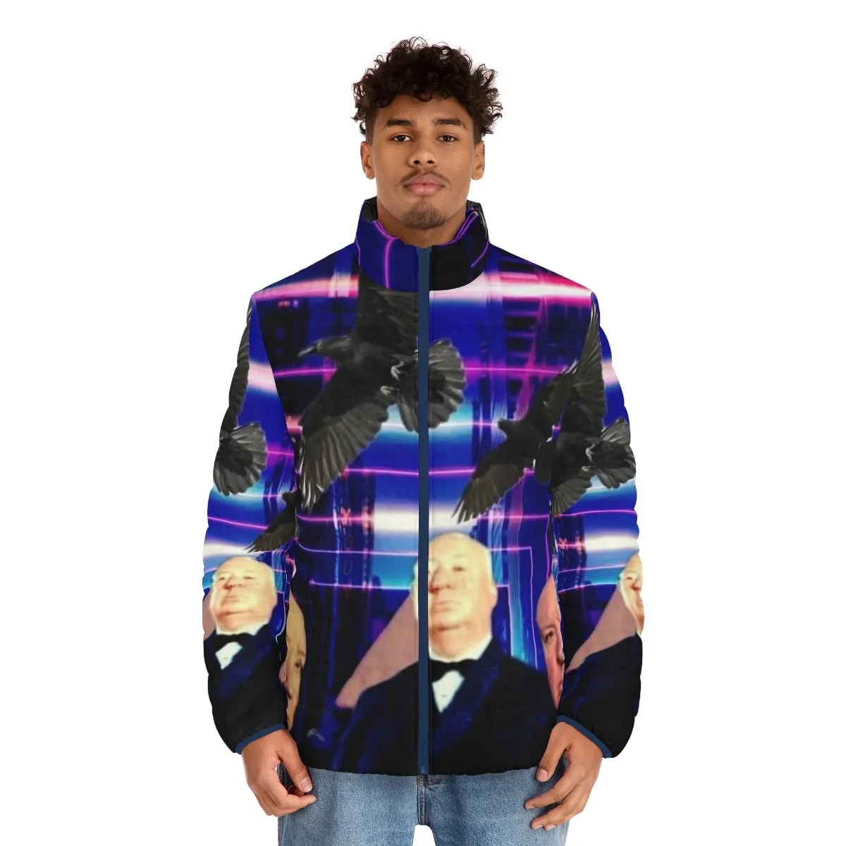 Alfred Hitchcock Inspired Retro Puffer Jacket