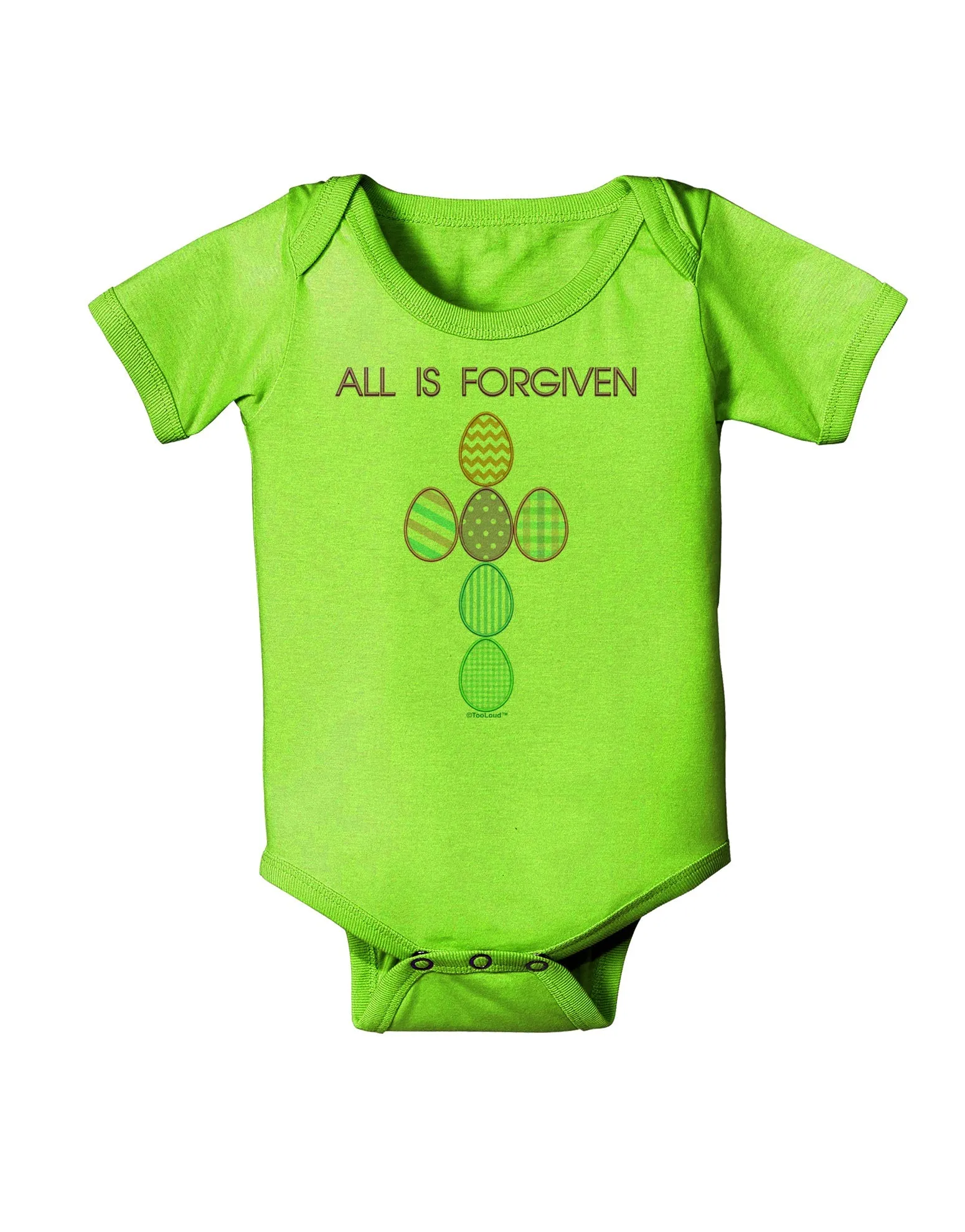 All is forgiven Cross Faux Applique Baby Romper Bodysuit