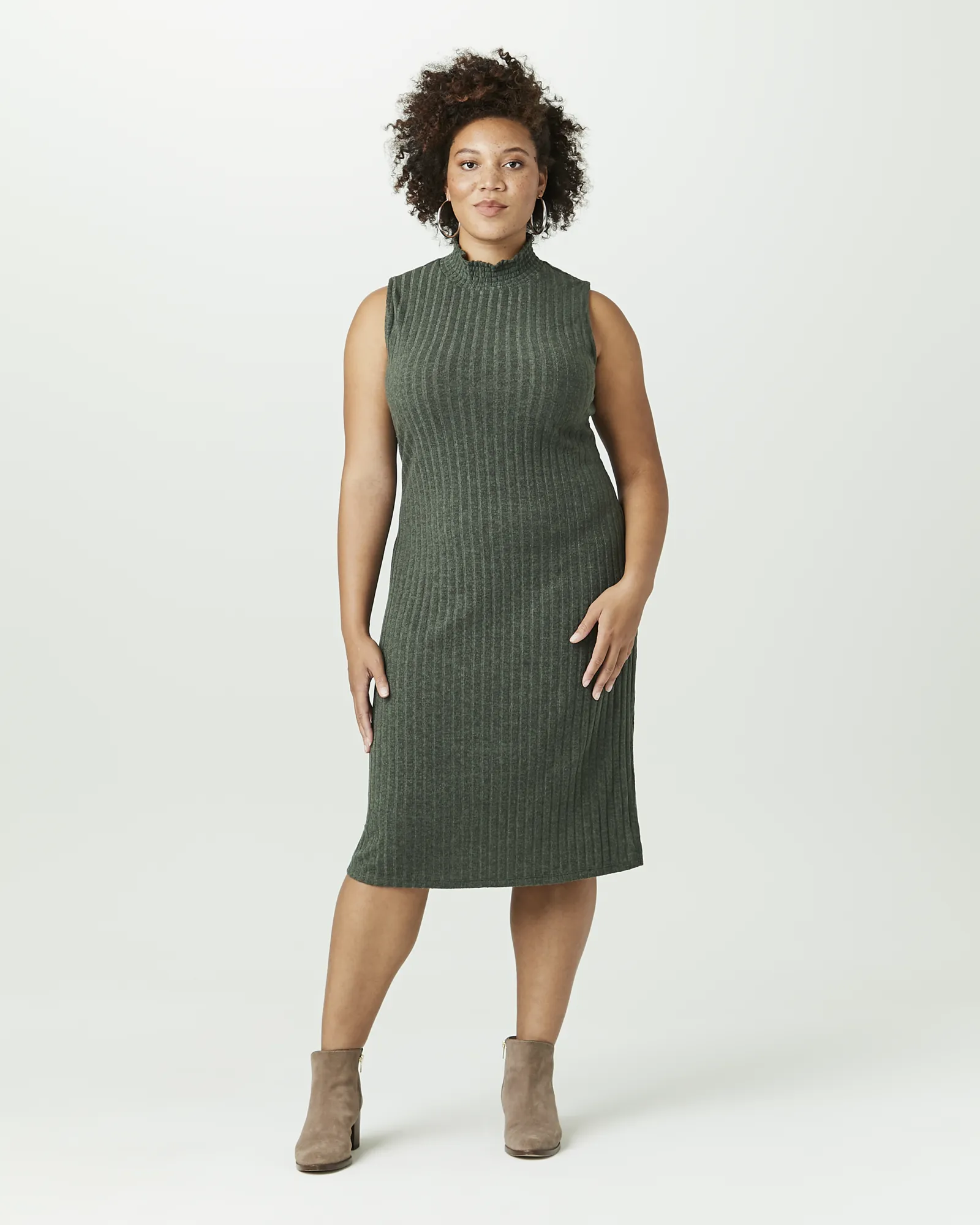 Amelia Sweater Dress | Olive Green