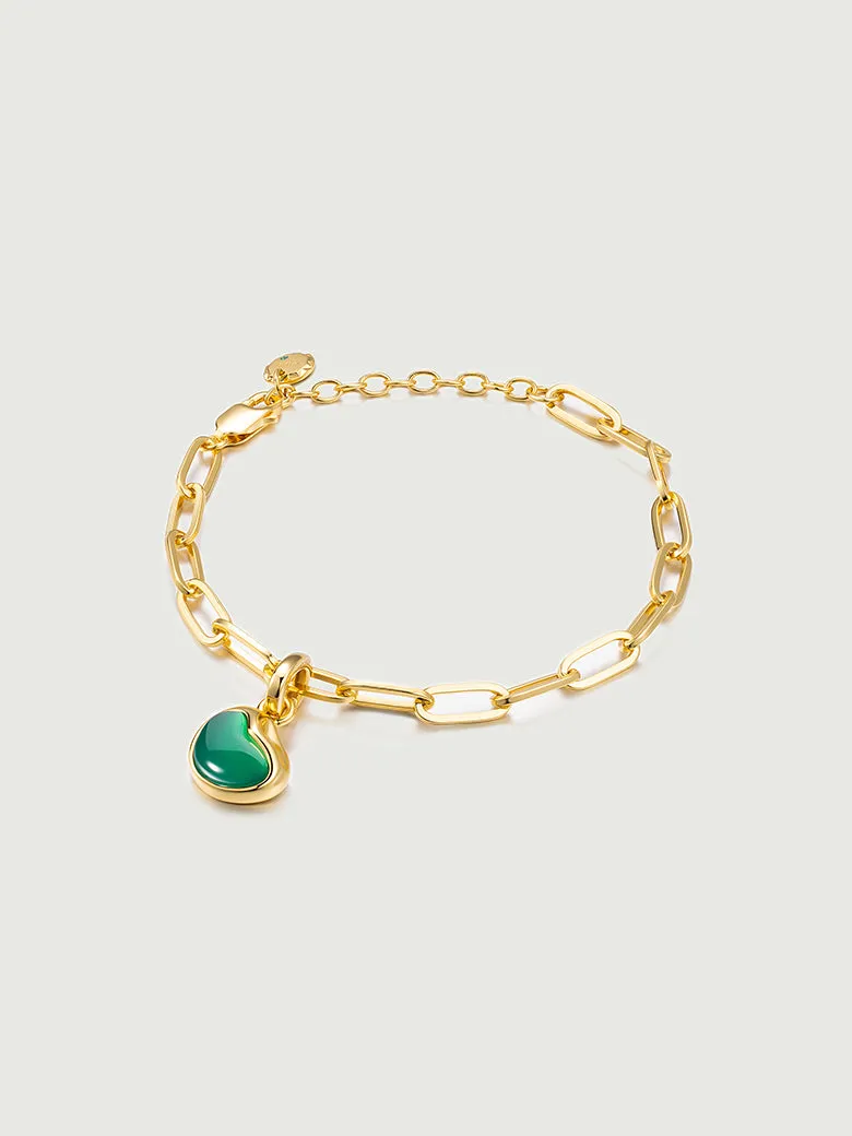 Aphrodite Heart Green Onyx Pendant Charm