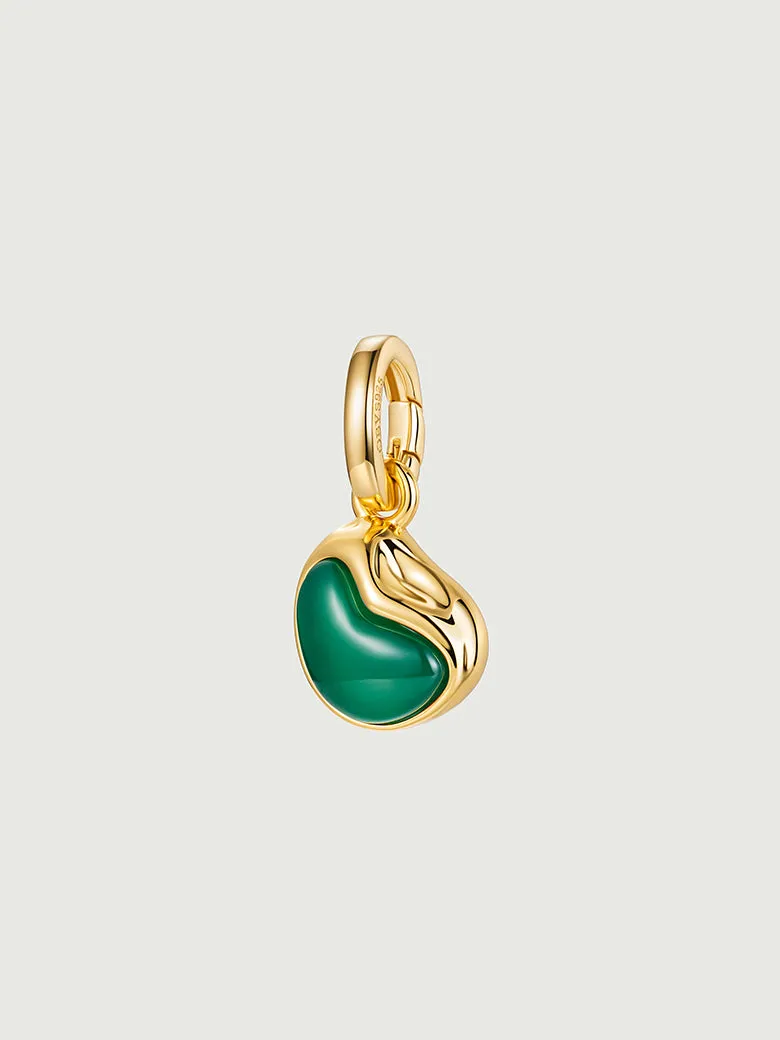 Aphrodite Heart Green Onyx Pendant Charm