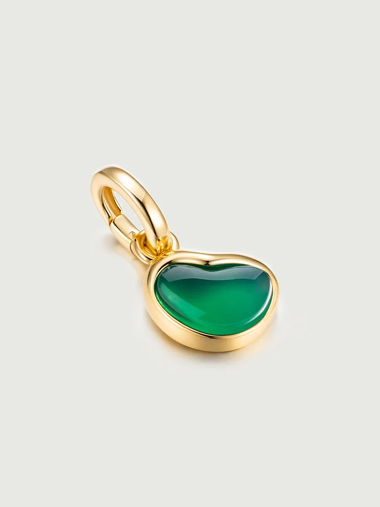 Aphrodite Heart Green Onyx Pendant Charm
