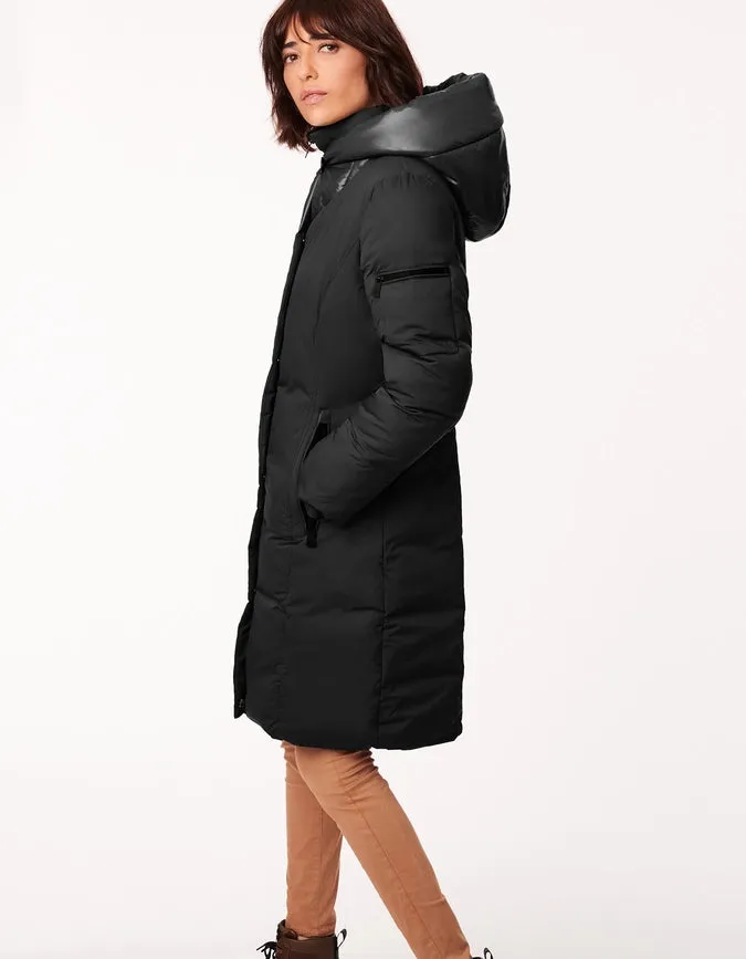Bernardo Stretch Heavy Puffer with Shiny Hood Black