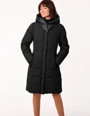 Bernardo Stretch Heavy Puffer with Shiny Hood Black