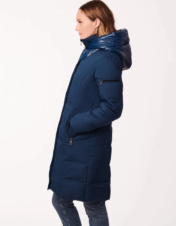 Bernardo Stretch Heavy Puffer with Shiny Hood Teal