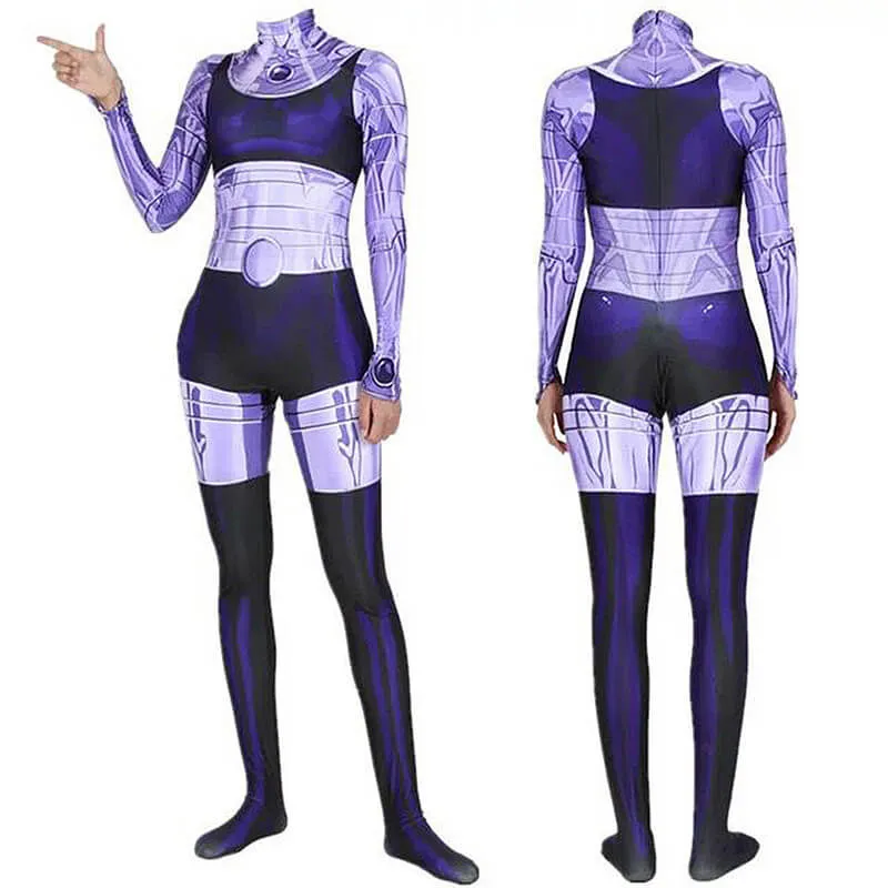 Blackfire Costumes Superhero Starfire Bodysuit Jumpsuit Zentai Lycra Cosplay Outfit