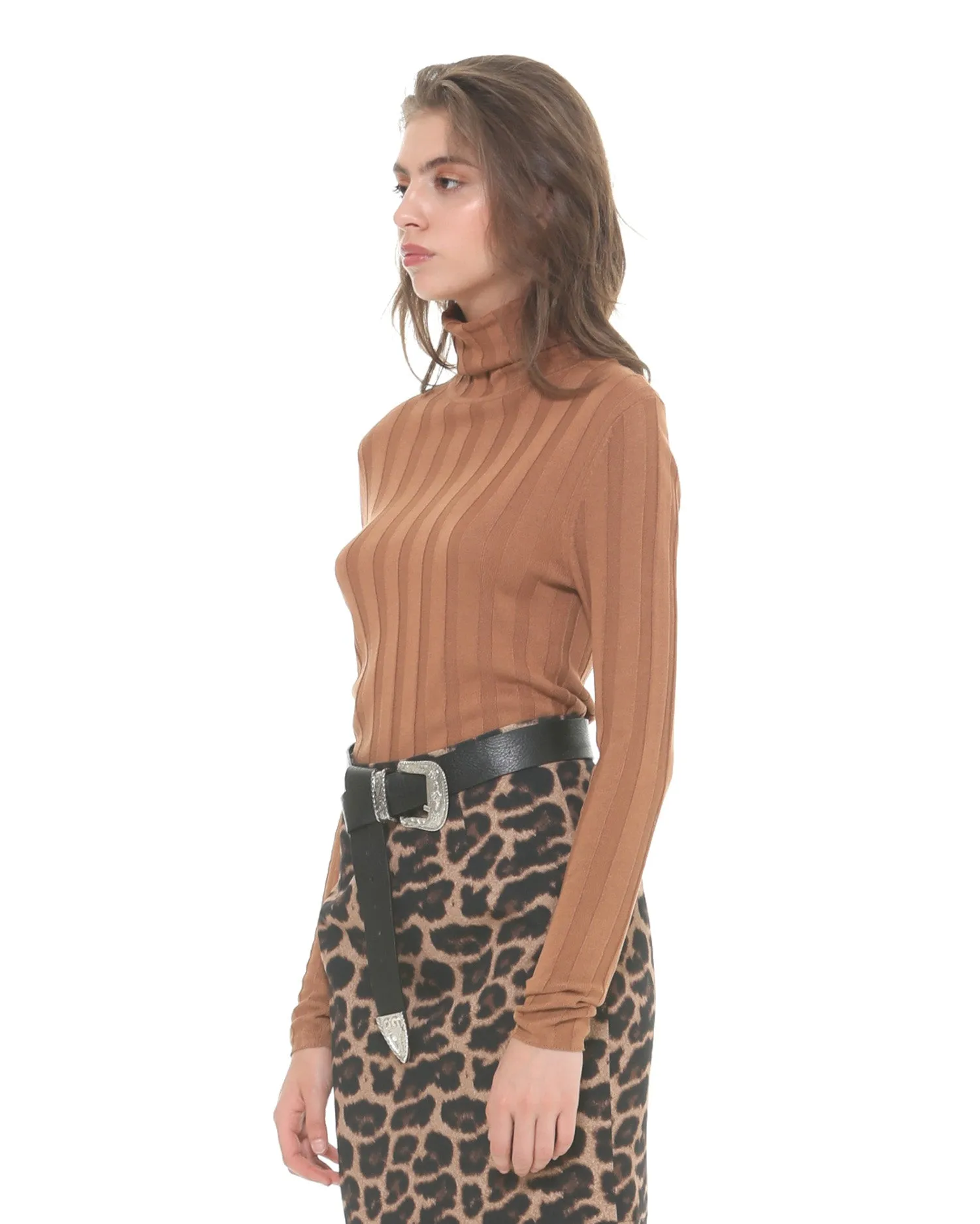 Braid turtleneck sweater