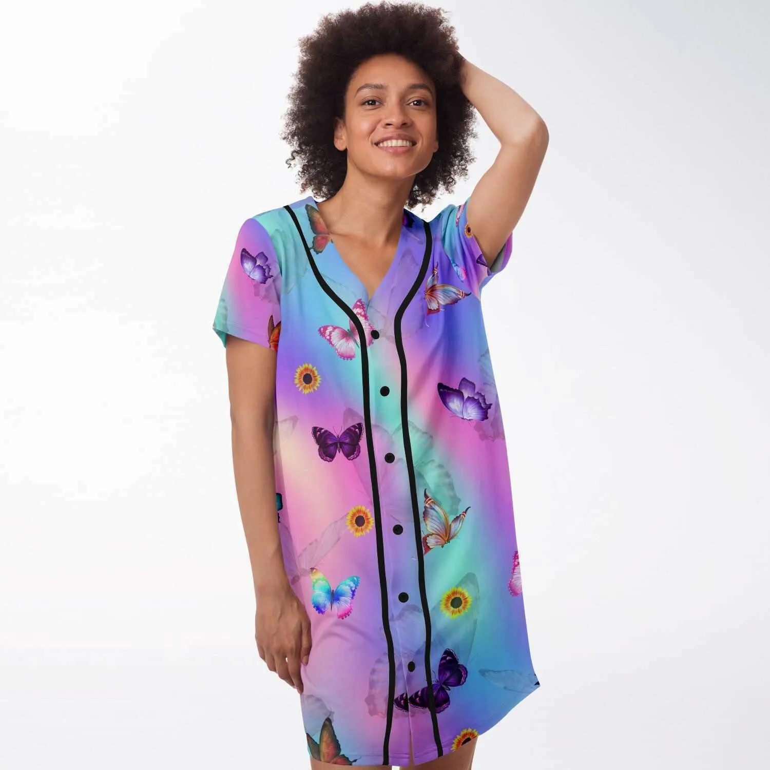 Butterfly Chrome Jersey Dress