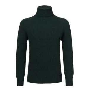 Cashmere Turtleneck Sweater in Green Melange