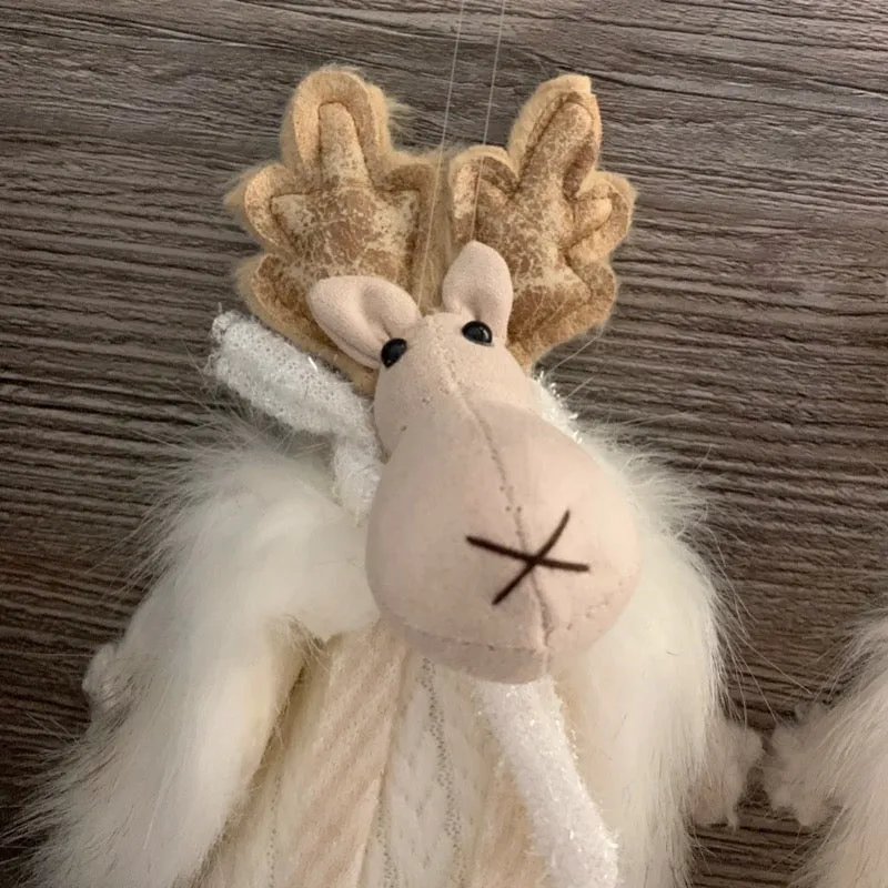 Christmas Boy and Girl Moose in Furry Jacket