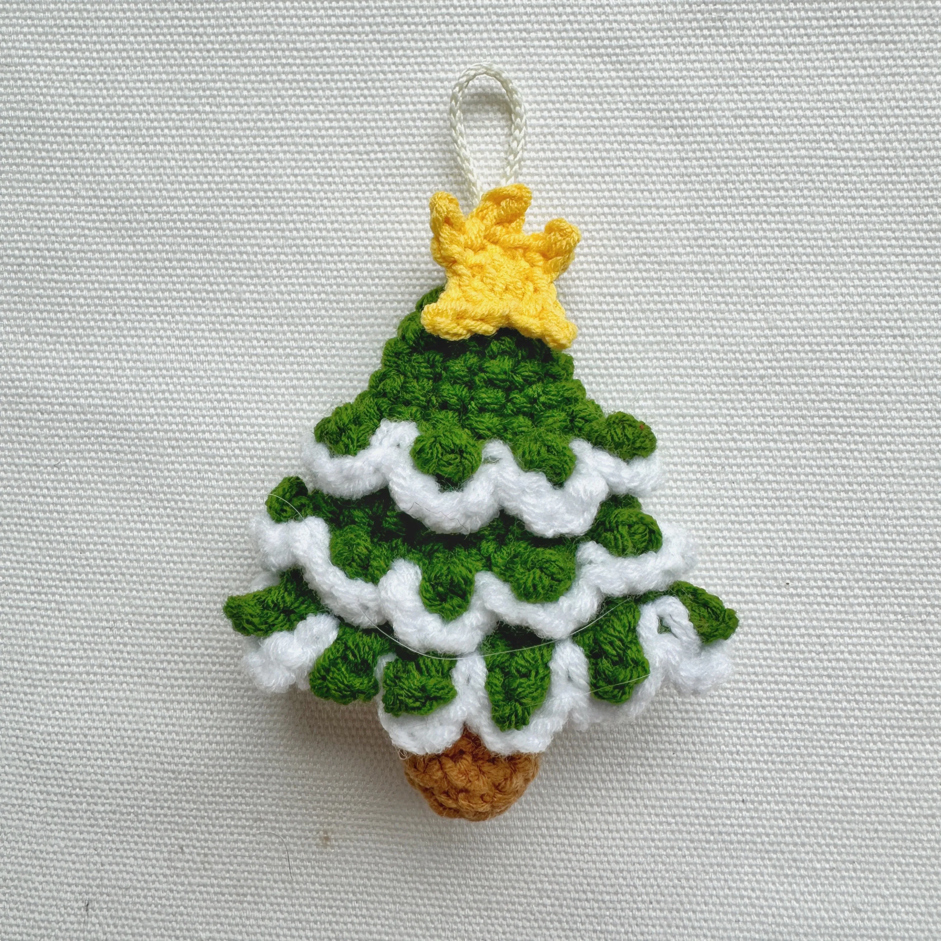Christmas Crochet Embroidered Ornaments, Festive Keychain