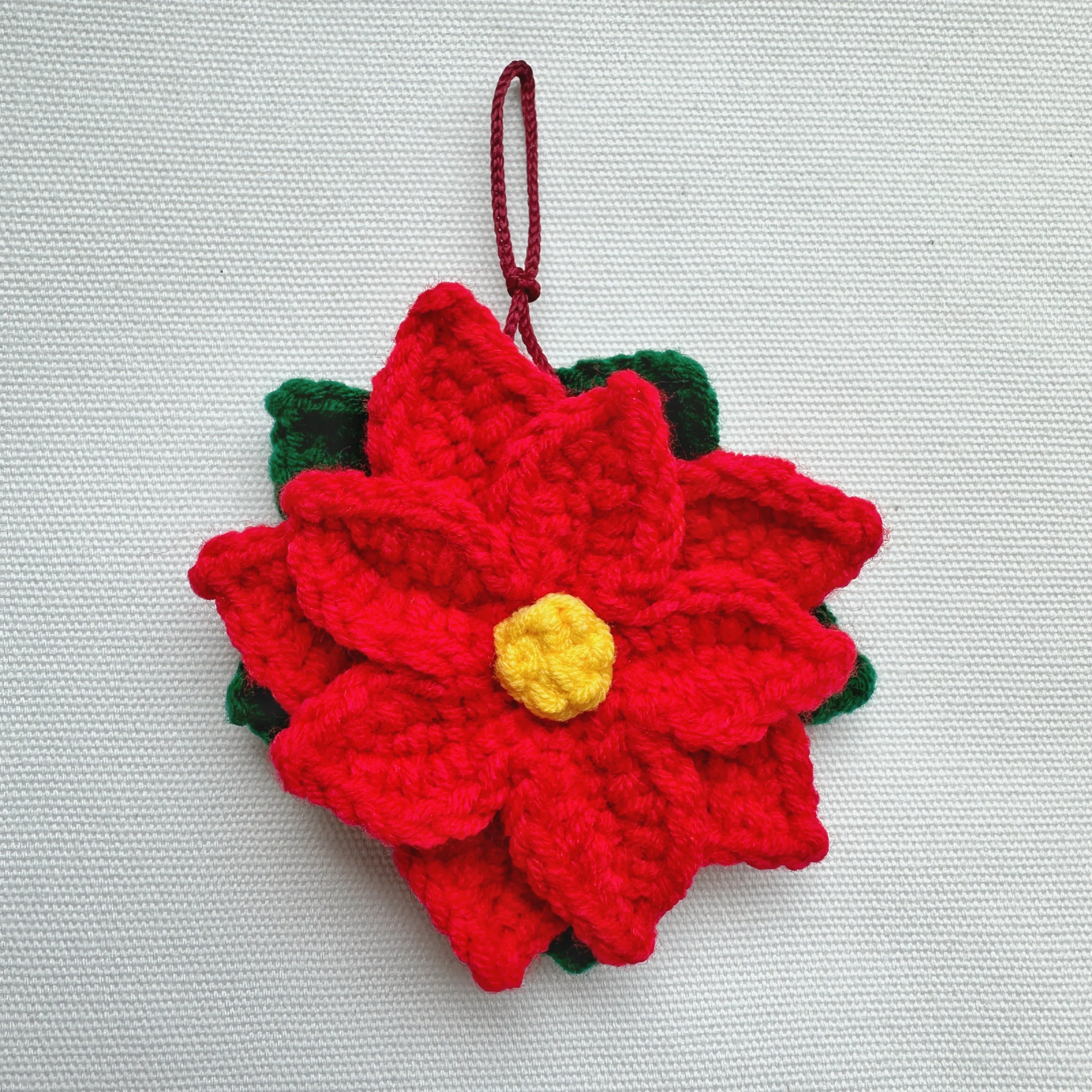 Christmas Crochet Embroidered Ornaments, Festive Keychain