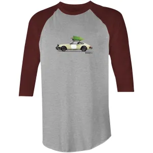 Christmas Porsche 911 Safari Tree 3/4 Sleeve T-Shirt