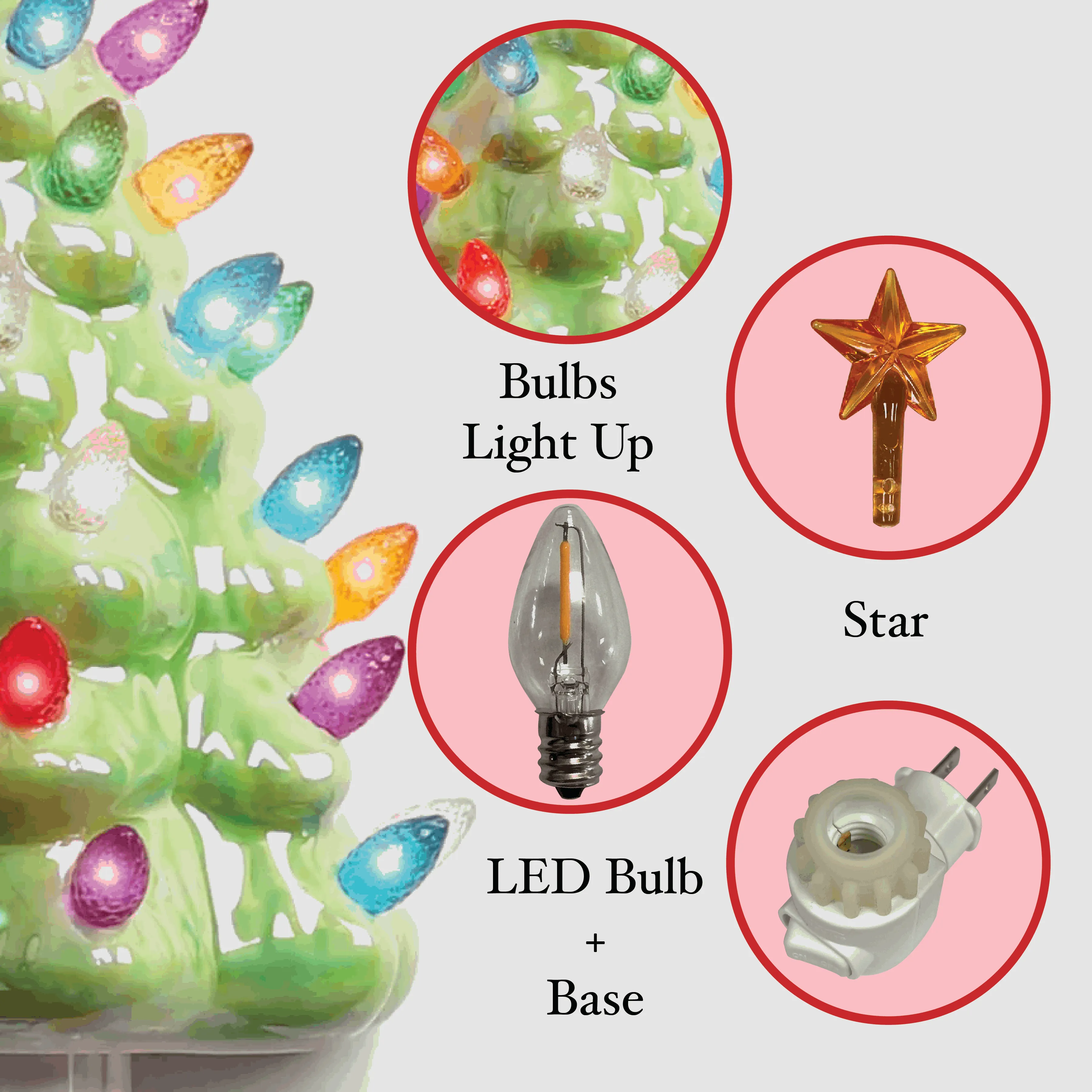 Christmas Tree Night Light - Pearl Green
