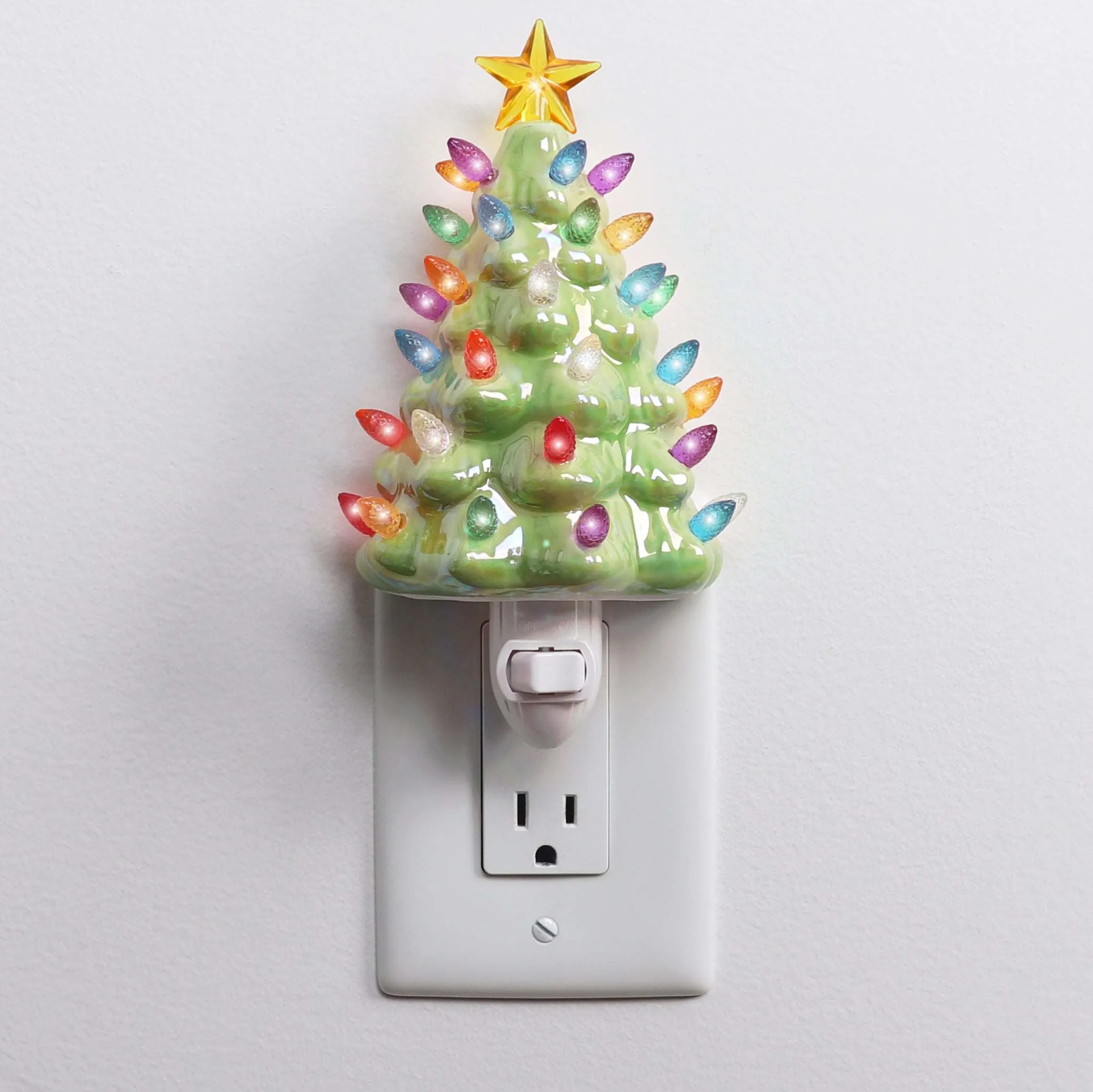 Christmas Tree Night Light - Pearl Green