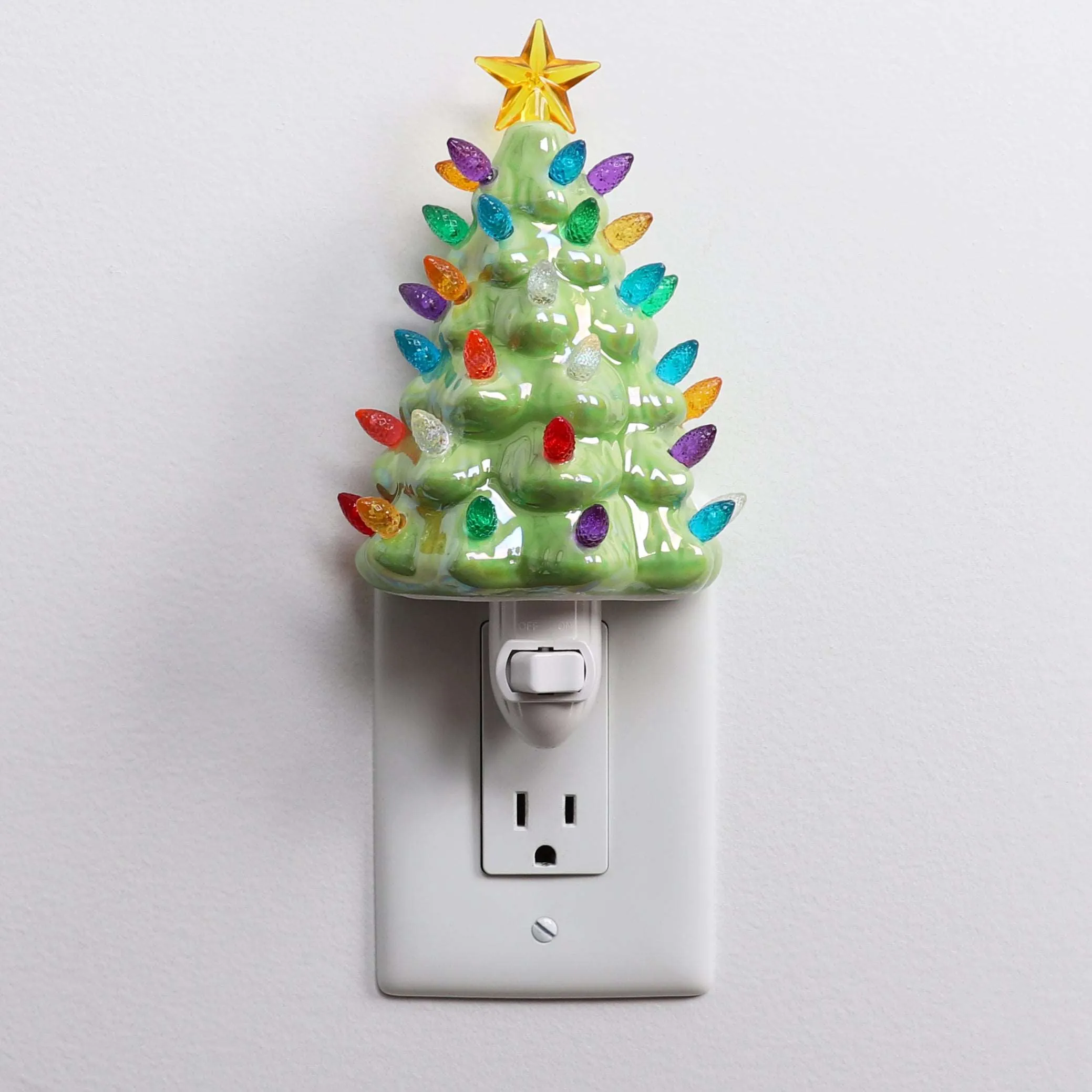 Christmas Tree Night Light - Pearl Green