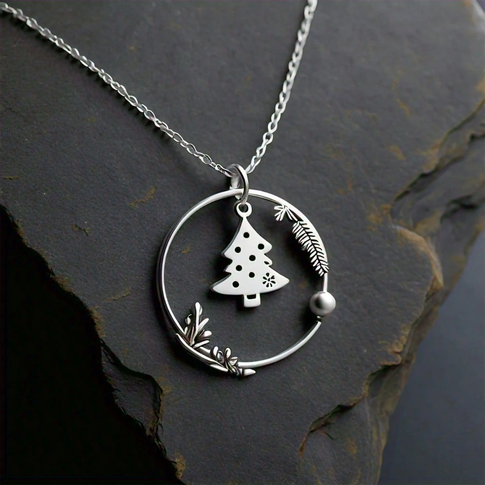 Ciza Sterling Silver Christmas Tree Necklace