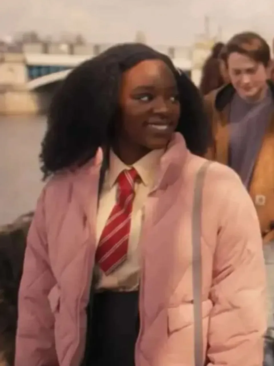 Corinna Brown Heartstopper Pink Puffer Jacket