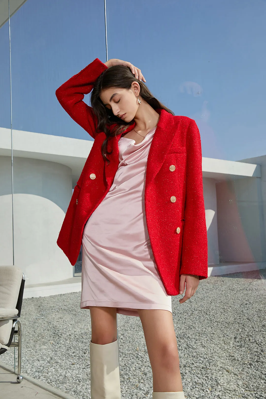 Double breasted blazer | Christmas red suit jacket | Banquet suit jacket