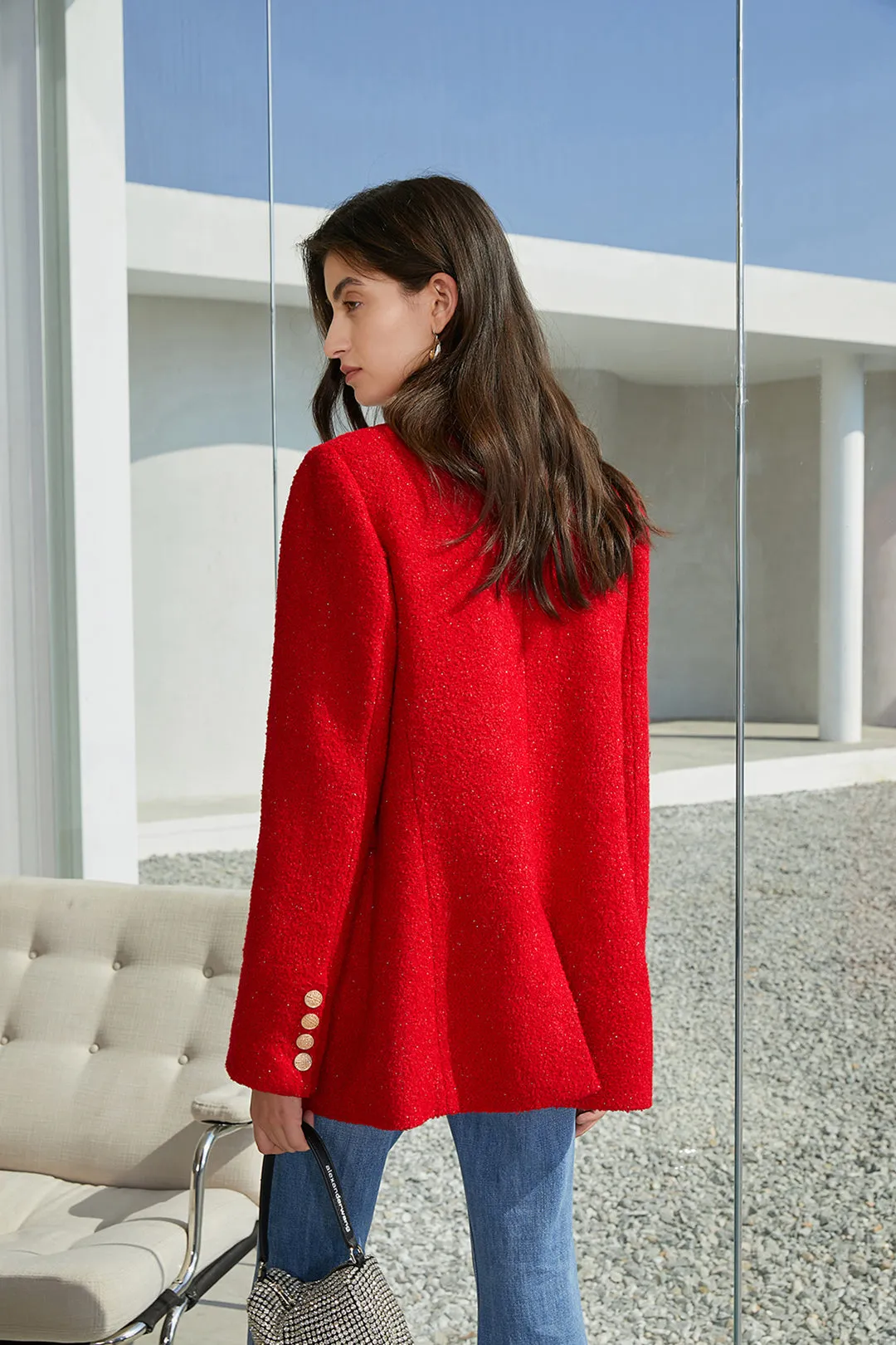 Double breasted blazer | Christmas red suit jacket | Banquet suit jacket