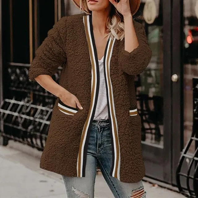 DressBetty - Women's Fashion Teddy Jacket Young Women Warm Spring Windbreaker Slim Jacket Western Casual Christmas Wild Personality hot sale