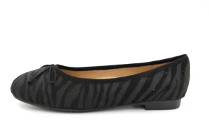 Emerald  Black Zeebra Print Ballet Flat 112