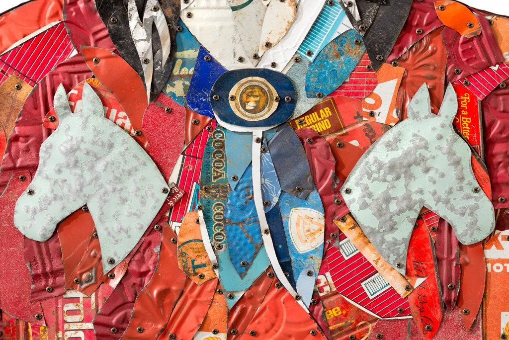 FIESTA RANCH COWGIRL original metal wall sculpture