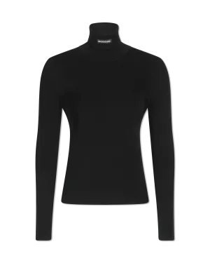 Fitted Viscose Knit Turtleneck Sweater