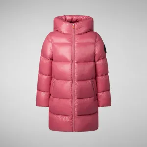 Girls' animal free Puffer jacket Millie in bloom pink