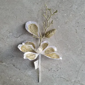 Gold and white twig