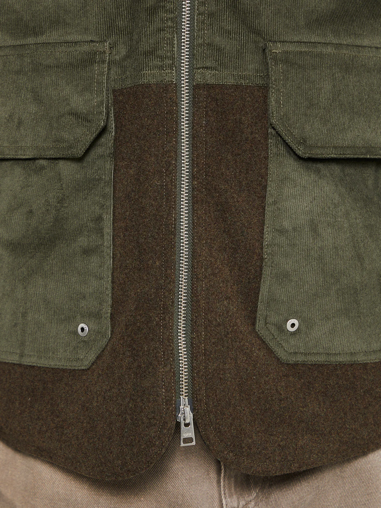 Hakon Solotex Corduroy Reversible Jacket in Ivy Green