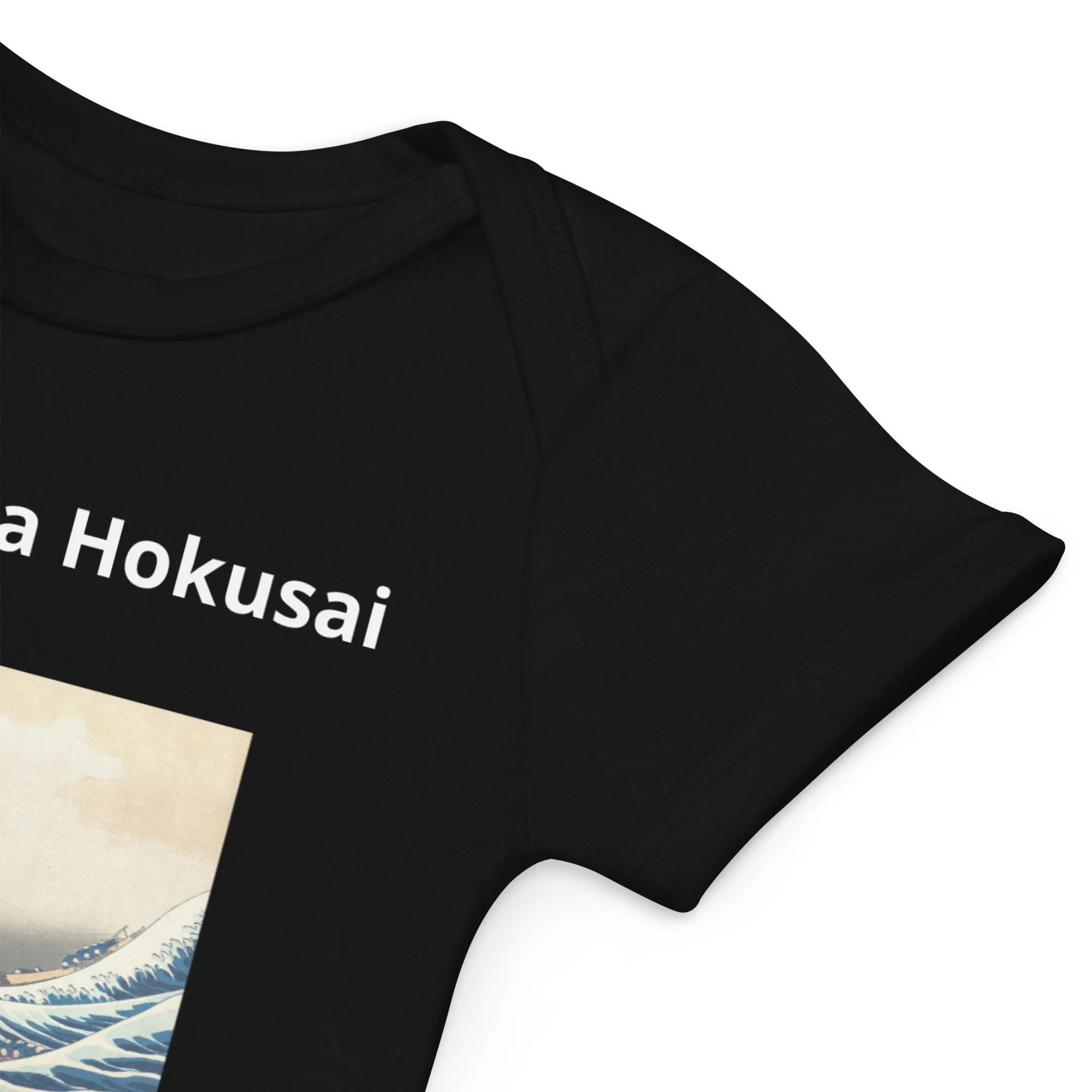 Hokusai Inspired Great Wave of Kanagawa Organic Cotton Baby Bodysuit