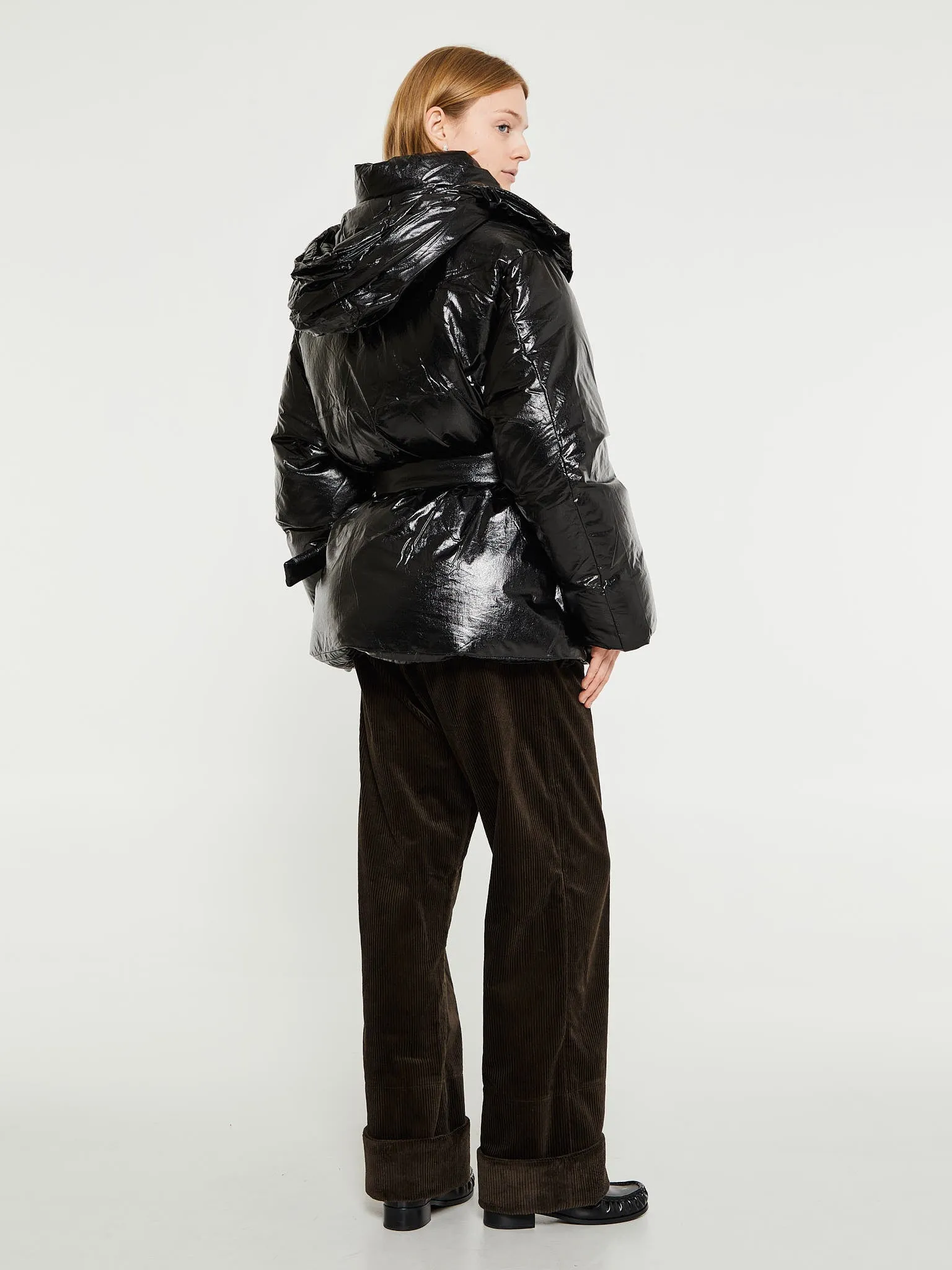 Hooded Puffer Jacket in Black