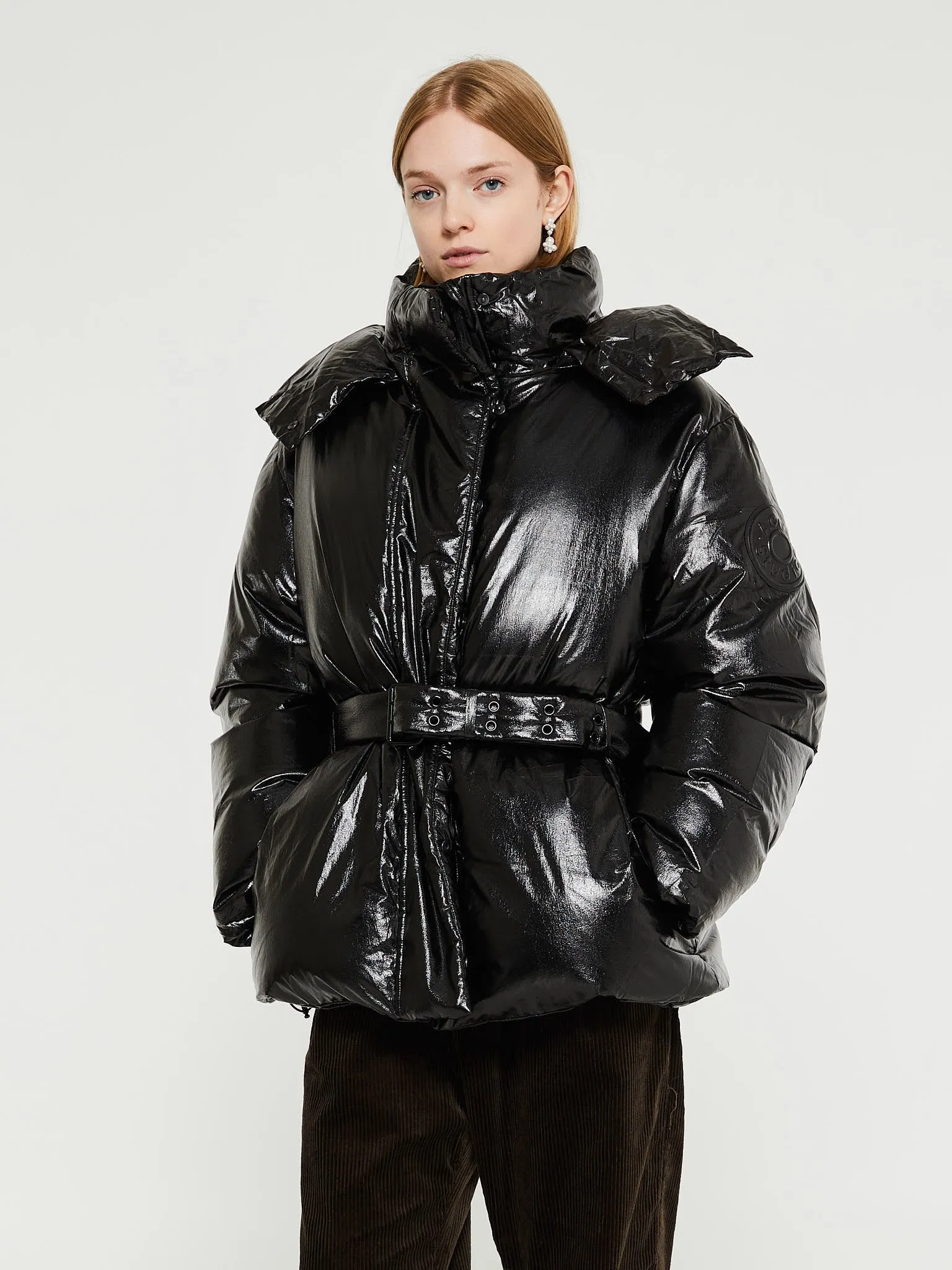 Hooded Puffer Jacket in Black