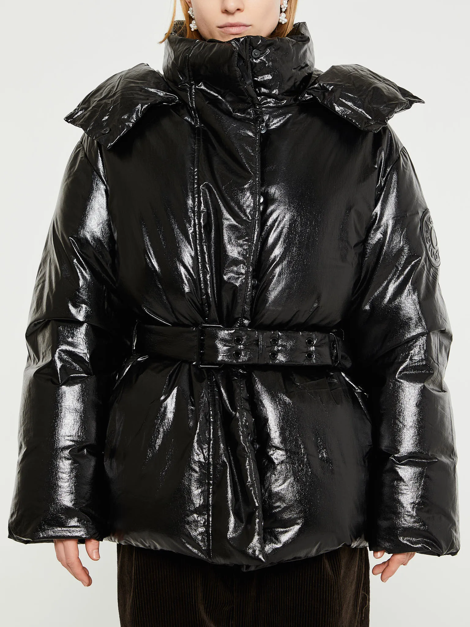 Hooded Puffer Jacket in Black