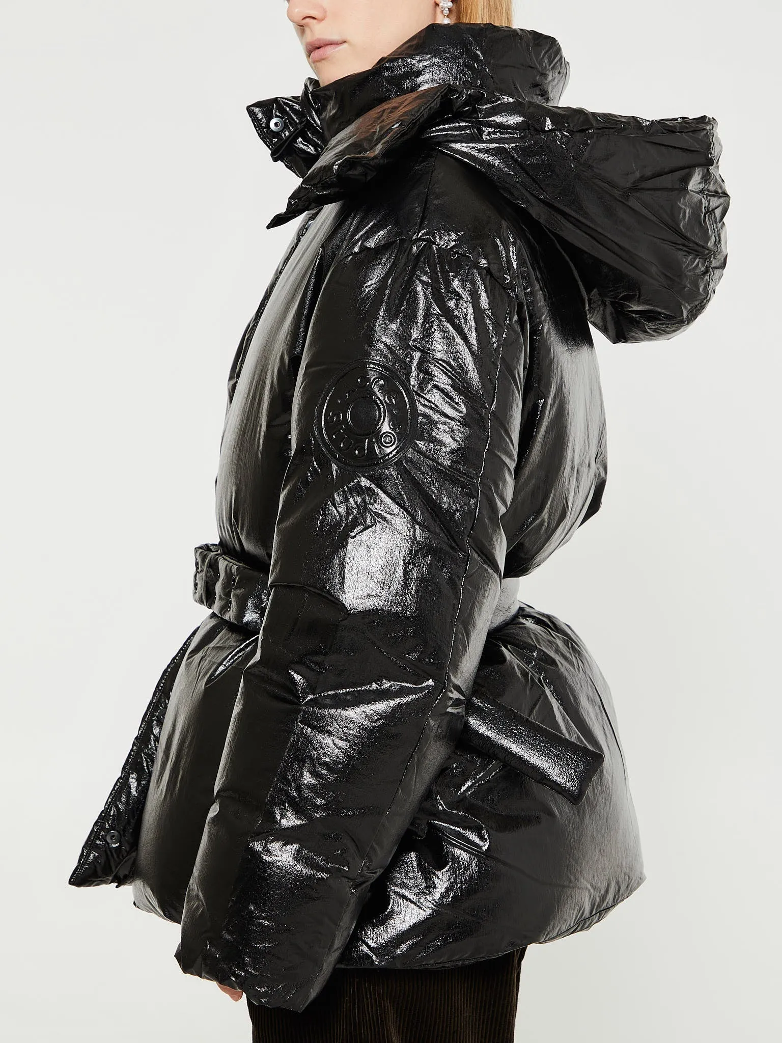 Hooded Puffer Jacket in Black