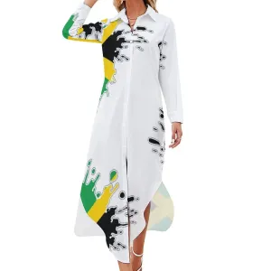 Jamaican Flag Shirt Dress