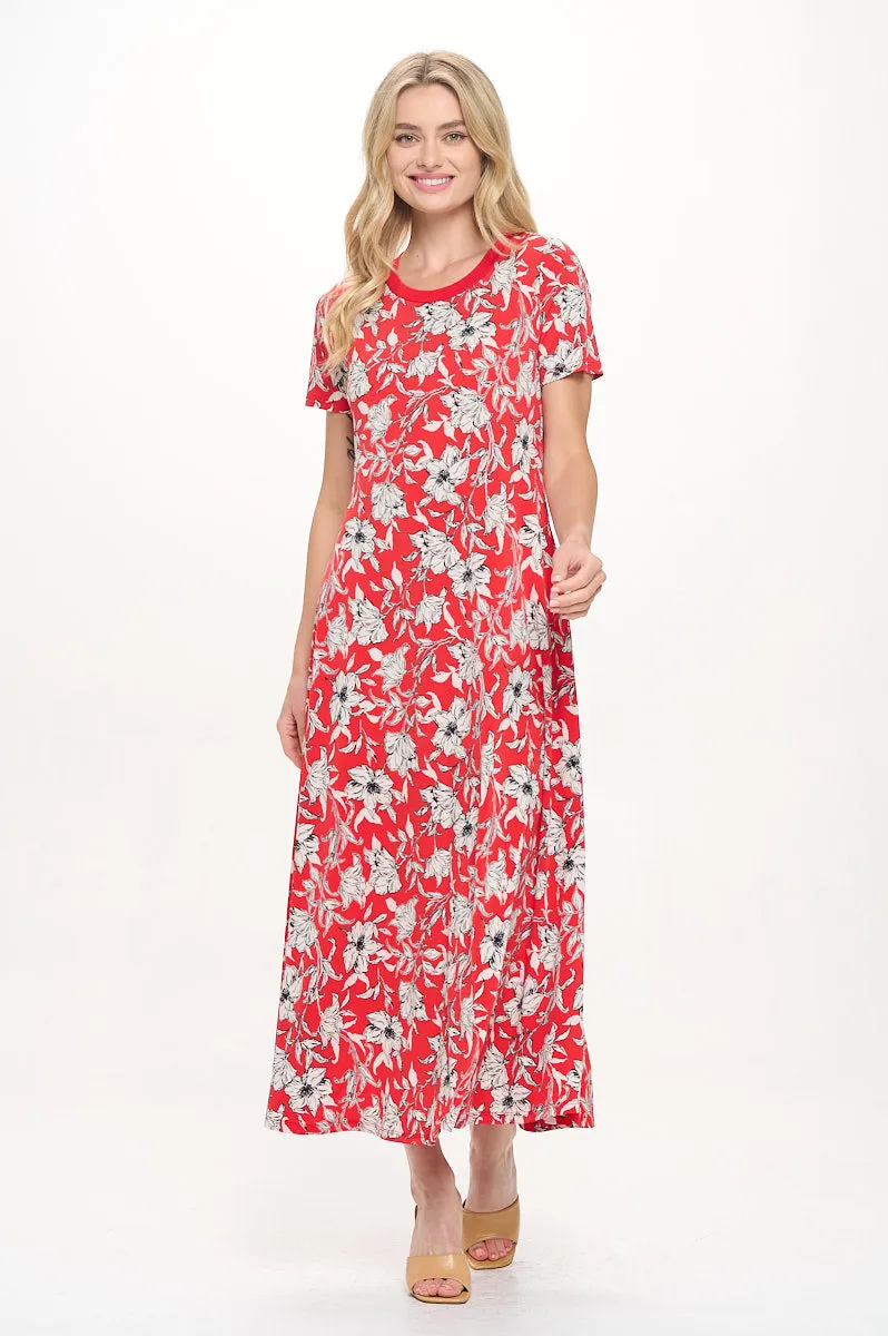 Jenesis Crewneck T-Shirt A-line Dress with Pockets